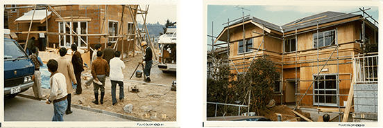 1981年 当時の2x4住宅施工現場